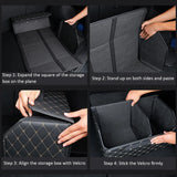 Car Storage Bag PU Leather Trunk Organizer Box Storage Bag Folding Folding Car Trunk Stowing Tidying For Car SUV