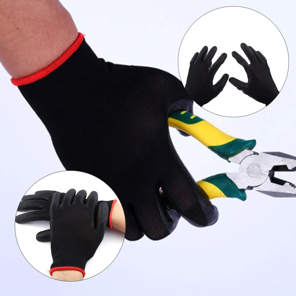 nylon safety coating gloves gardening work protection construction workers protective gloves coating machinery work gloves S M L