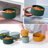 Baby Silicone Feeidng Solid Food Storage Box Kitchen Bento Round Bowl Microwave Heating Dishes Plates Children's Tableware