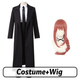 Makima Cosplay Chainsaw Man Costume Makima Wig Red Braided Long Hair Light Red Braid Halloween Party Role Play