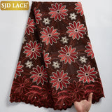 SJD LACE Swiss Voile Lace In Switzerland With Stones African Nigerian Dry Lace Fabrics High Quality Cotton Lace Fabric Sew A2317