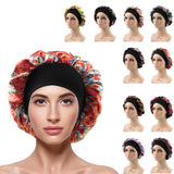 A New Set of Head Cap Multicolor Printing Nightcap Fashion Street Snap African Pattern Turbante Tissus en Soie