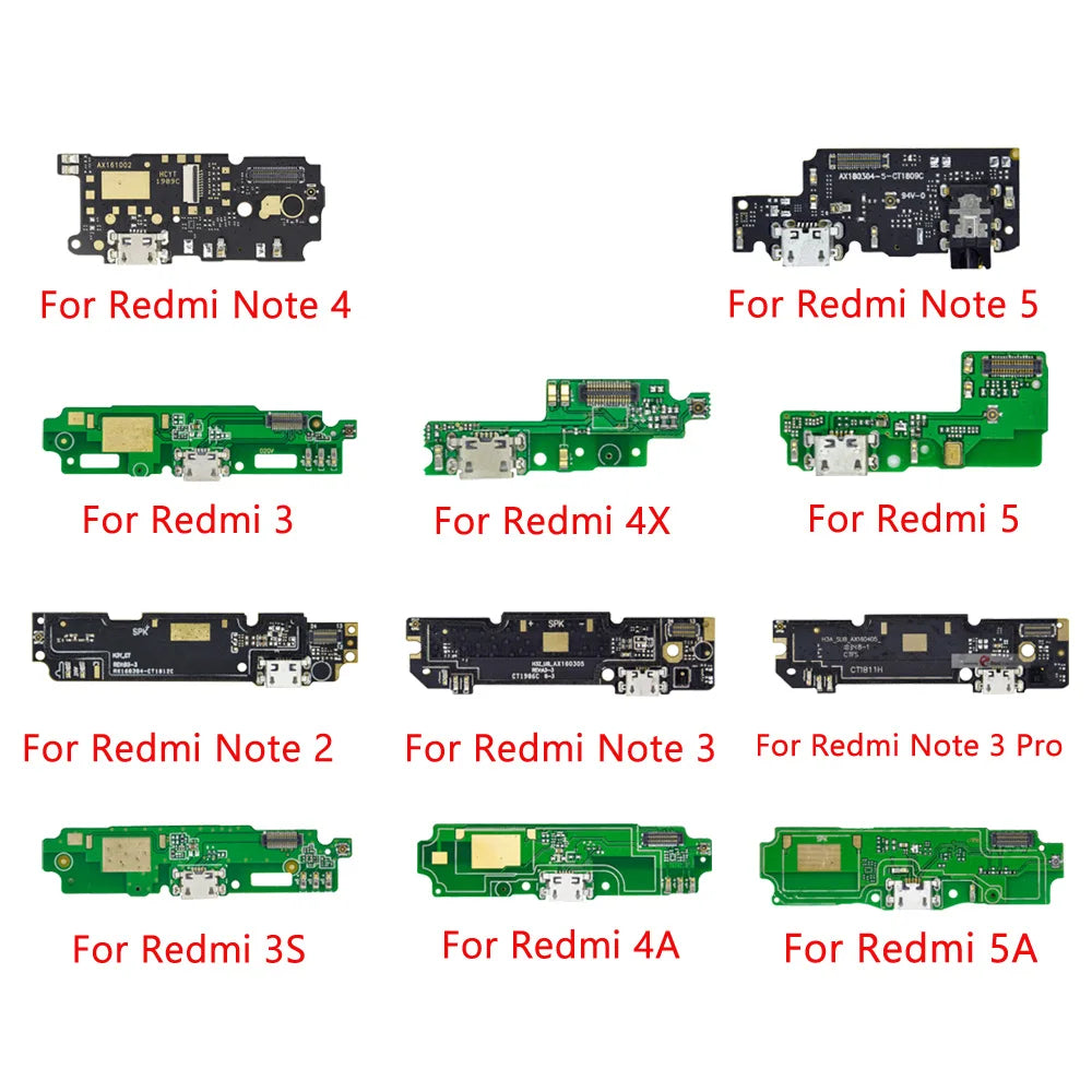 USB Charging Port Board Flex Cable Connector with microphone For Xiaomi Redmi Note 2 3 4 5 Plus Pro 5A 6 Pro 4x 4A 6A