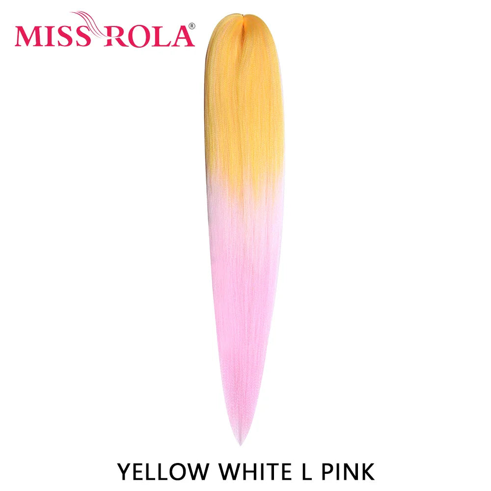 MISS ROLA Synthetic Kanekalon Hair Jumbo Braids 24 Inches100g Yaki Straight Hair Extension Pre Stretched Blonde Pink Wholesale