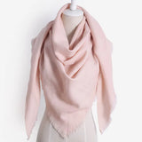 2024 New Fashion Winter Warm Triangle Scarf For Women Pashmina Shawl Cashmere Plaid Scarves Blanket Shawls Scarf Female Stole