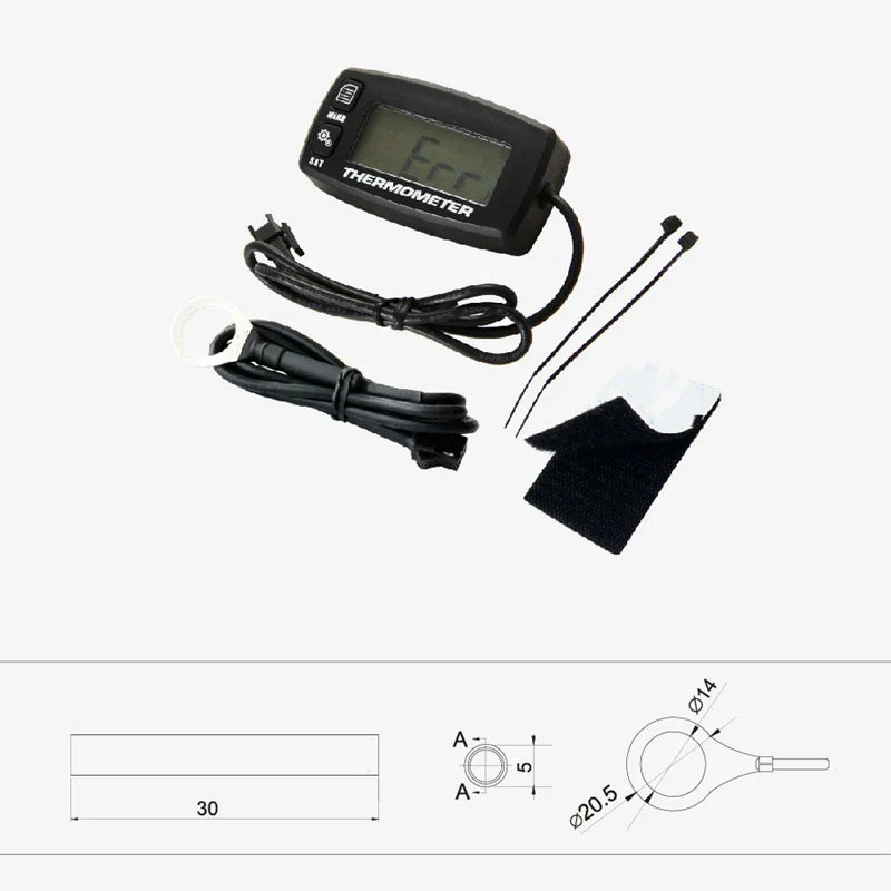 Digital LCD Engine Temperature Gauge Over-Temperature Alert with Sensor RL-TS002 for Motorcycle Dirtbike ATV