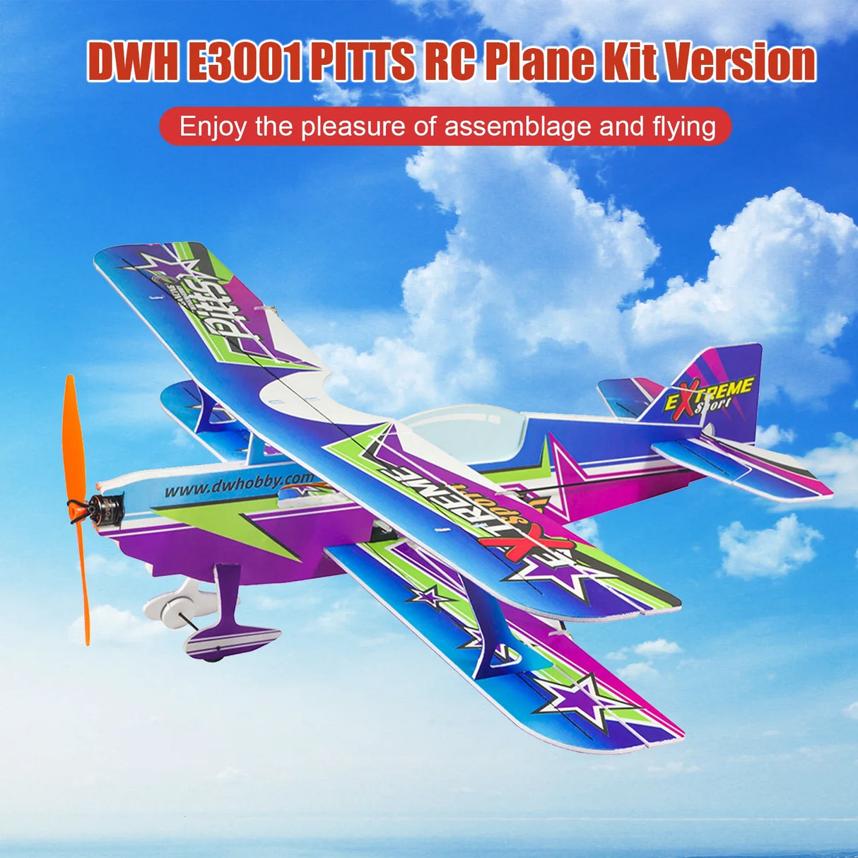 DWH E3005-154E PITTS RC Airplane Aircraft Foam Plane 450mm Wingspan Outdoor Flight Toys for Adults DIY Assembly Brushless Model