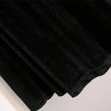 150Kg Plus Size Women's Autumn Loose Elastic Waist Velvet Skirt 5XL 6XL 7XL 8XL 9XL Solid Slim Casual A-line Female Skirt Black