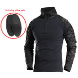 Men Combat Work Clothes Long Sleeve Tactical Elbow Pads Uniform Cotton Military CP Camouflage Shirt Man T Shirts