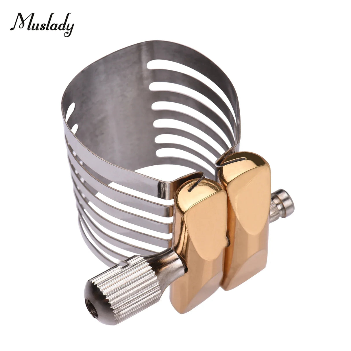 Muslady Single Screw Adjustment Saxophone  Fastener Clip Compact Sax Ligature for Tenor / Alto / Soprano Saxophone Mouthpiece