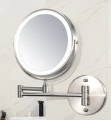 8 Inch Wall Mounted Bathroom Mirror Adjustable LED Makeup Mirror 10X Magnifying Touch Vanity Cosmetic Mirrors with Light