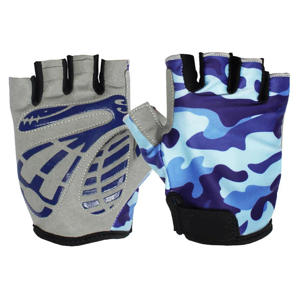 Stylish Half Finger Breathable Anti-slip For Sports Scooter Cycling Sporting Gloves Bike Gloves Children Protection Gloves