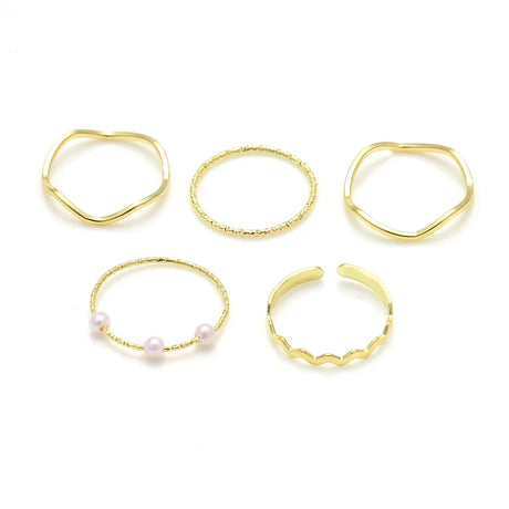 Korean Colorful Stone Rings Set for Women Girls Trendy Metal Chain Geometric Square Round Rings Jewelry Gifts 2021 Accessories