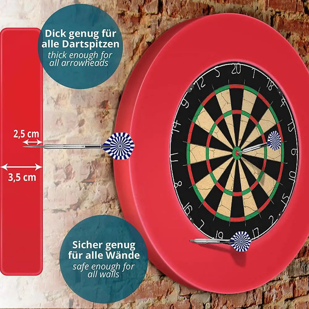 CyeeLife 18in PU Dart board Surround,Dartboard Backboard(One Piece not EVA 4 Pieces) 3.5cm thickness Black/Red