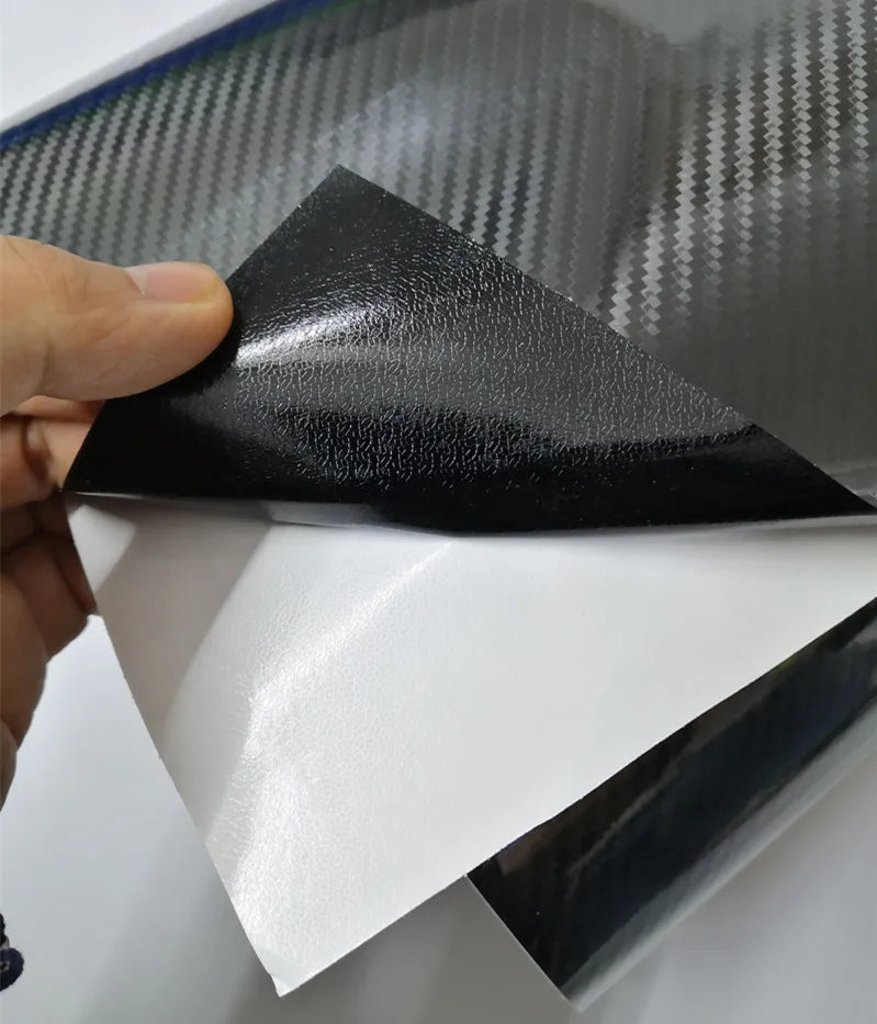 50cm*1m/2m/3m/4m/5m 5D Carbon Fiber Car Body Film Glossy Black Car Vinyl Wrap Styling Wrapping Paper for Auto Motor Bike Laptop