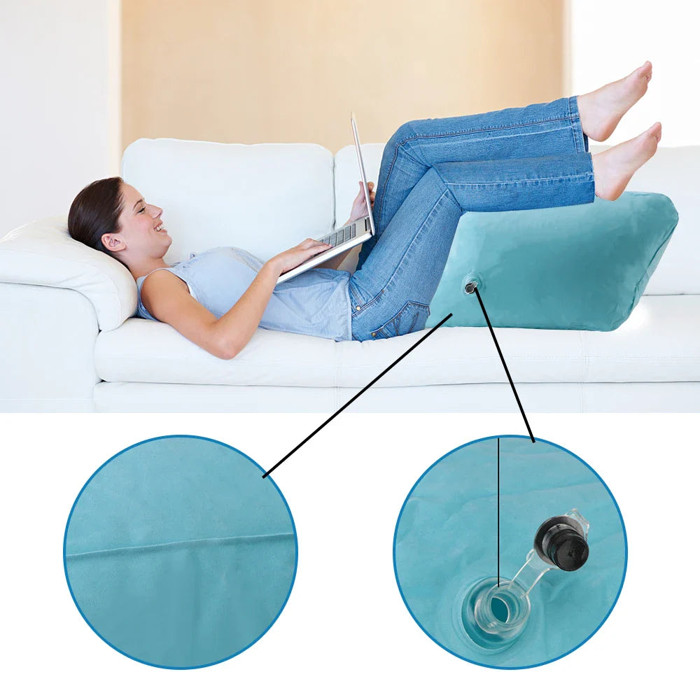 Portable Knee Pillow Rest Pillow Cushion PVC Pregnant Woman Foot Lift Lightweight Inflatable Leg Pillow