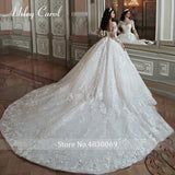 Ashley Carol Luxury Ball Gown Wedding Dresses For Women 2023 Long Sleeve Lace Up Appliques Wedding Gown Vestidos De Novia