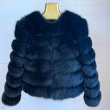 WEFURLENA 2023 New Real Fur Coat  Winter Jacket Women natural large wool fox fur coat Street warm long sleeve detachable vest