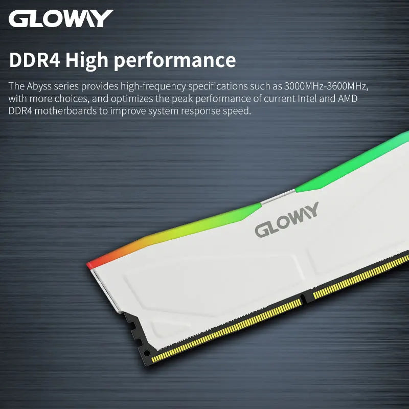 Gloway Memoria RAM DDR4 3200mhz RGB (8GBX2) 3600mhz (16GBX2) 32GB For Desktop Warranty Lifetime