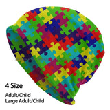 Autism Awareness Beanies Knit Hat Puzzled Game Brain Teaser Colorful Red Blue Yellow Green Fun Primary Children Teacher Parents