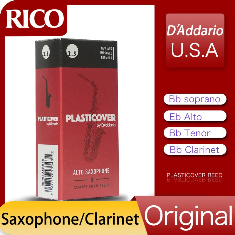 U.S.A Original D’Addario RICO Plasticover Bb soprano sax Eb alto saxophone Bb tenor sax reed Bb clarinet reeds