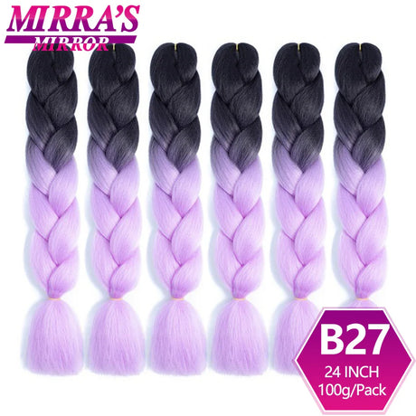 6 Bundles Jumbo Braiding Hair Extensions 24 Inch Synthetic Hair Braids for DIY Box Twist Crochet Hair Wholesale Drop Shipping