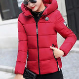 Women Winter Parkas Hooded Thick Warm Short Coat Elegant Slim Cotton Padded Jacket Korean Casual Outwear Female Clothes Street