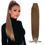 Real Beauty Straight Human Hair Magic Tie Ponytail 100% Remy Human Hair Wrap Around Ponytails Extension for Black Women