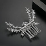 LUOTEEMI Luxury Cubic Zirconia Bridal Hair Comb Big Crystal Flower Women Wedding CZ Hair Jewelry Bijoux femme Ornaments Jewelry