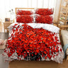 Red Rose Bedding Set Quilt Duvet Cover Comforter Pillow Case 3D HD Double Full King Queen Twin Single 3PCS 2PCS Bedroom Flower