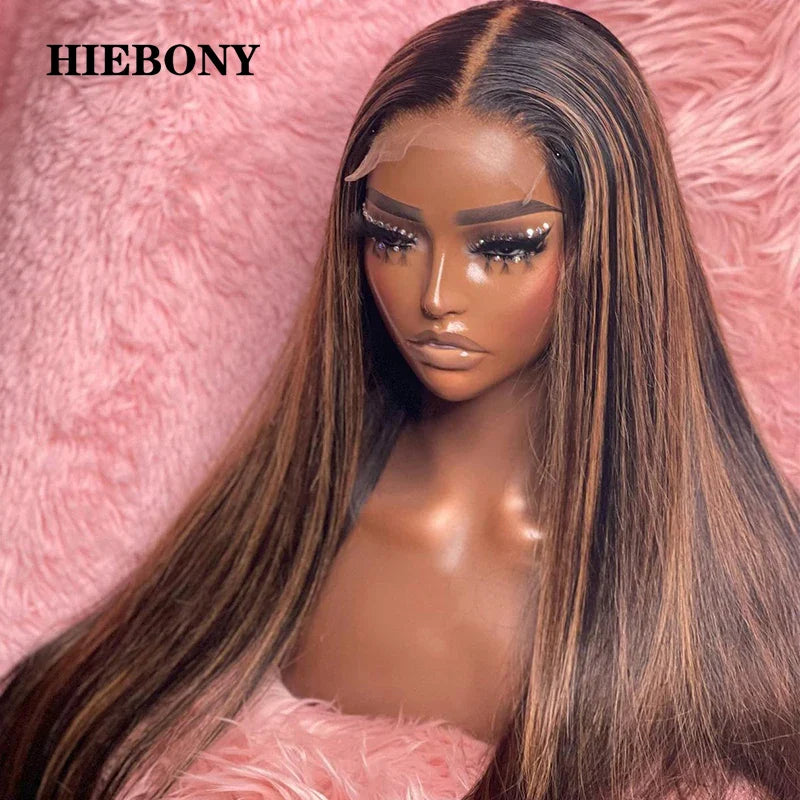 Highlight Straight Lace Front Wig Human Hair 250% Glueless 4x4/5x5/6x6 Closure Wig 13x6 Lace Frontal Wigs Pre Plucked Hairline