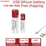 AA + AAA 2021 new large capacity 5500mah rechargeable lithium ion battery AA 1.5V USB fast charging lithium ion battery