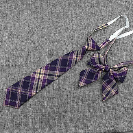 Hand-Made Necktie Bowtie Set High Quality Boy Girl School Suit Shirts Student Butterfly Striped Plaid 100%Cotton Accessory Trend