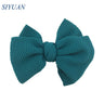 20pcs/lot High Quality 4.5'' Solid Seersucker Waffle Bow Knot with Clip Girl Party Headdress Accessories HDJ157