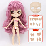 ICY DBS Blyth Doll Joint Body 30CM BJD Toy White Shiny Face and frosted Face with Extra Hands AB and Panel 1/6 DIY Fashion Doll