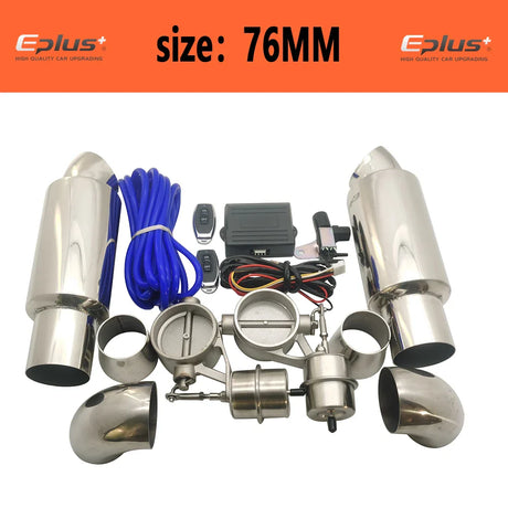 EPLUS Car Exhaust Pipe Control Valve Sets Vacuum Controller Device Remote Kit Controller Switch Universal 51 63 76MM