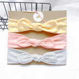 3pcs/lot Solid Nylon baby headband Bow Headbands For Cute Kids  Indian Turban Knot Rabbit Cotton Kids Hair Accessories