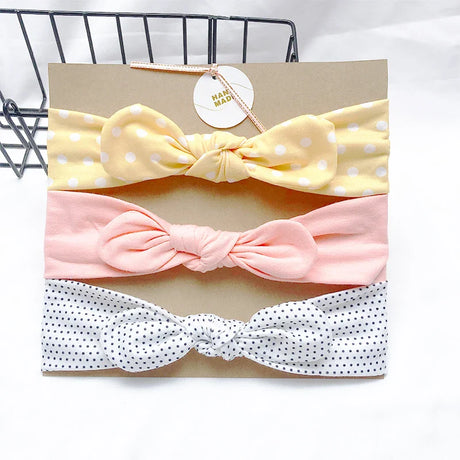 3pcs/lot Solid Nylon baby headband Bow Headbands For Cute Kids  Indian Turban Knot Rabbit Cotton Kids Hair Accessories