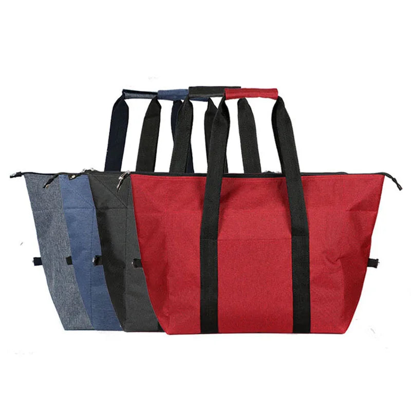 Folding Cooler Bag Large Capacity Ice Pack Outdoor Portable Aluminum Foil Fresh-Keeping Picnic Bag Multifunctional Shopping bag