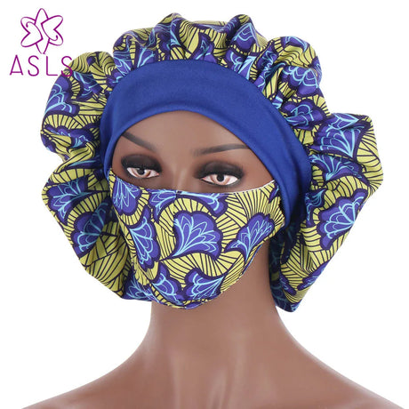 2021 New African pattern multicolor nightcap fashion mask hat suit headscarf cap women's hood Sleep Night Cap Hair accessories