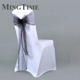 25pcs 275cm Sheer Organza Chair Sashes Band Ribbon Belt Bow Cover Rustic Wedding Party Birthday Banquet Ceremony Decoration