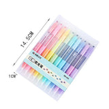 10Pcs/set Double Head Erasable Highlighter Pen Markers Chisel Tip Marker Fluorescent School Writing Highlighters Color Cute