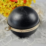 14 cm or 18 cm round shape metal box clutches with black plastic surface diy handbag accessories metal bag frames evening bags