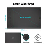 HUION H610X Graphics Tablet 10x6.25 Inch Digital Tablets Pen Tablets Compatible with Mac Windows PC Linux(Ubuntu) Android Phone