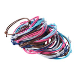 50pcs/lot Unisex Woven Korean Waxed Polyester Cord Bracelet Handmade Adjustable Thread Rope Bracelets Gift For Women Men