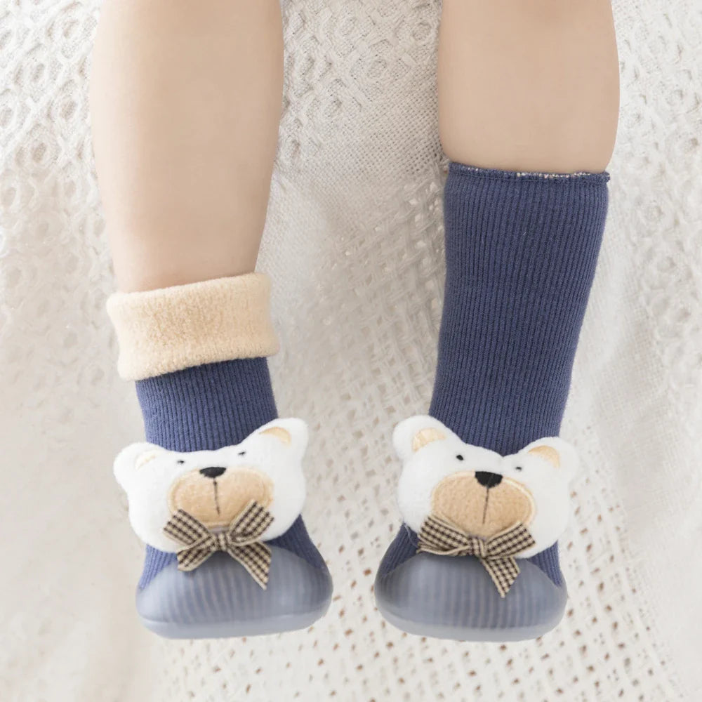 baby sock shoes for winter thick cotton animal styles cute baby floor shoes anti-slip first walkers 0-3 years Christmas gifts