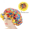 Women's Satin African Pattern Sleeping Hat Elastic Band Night Sleep Cap Hair Care Bonnet Nightcap for Women Cap Bonnet