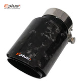 EPLUS Car Glossy Scattered Pattern Carbon Fiber Muffler Tip Exhaust System Pipe Mufflers Nozzle Universal Straight Stainless