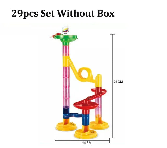 DIY Construction Marble Run Race Track Building Blocks Kids 3D Maze Ball Roll Toys Children Christmas Gift 45/93/113/142pcs Set