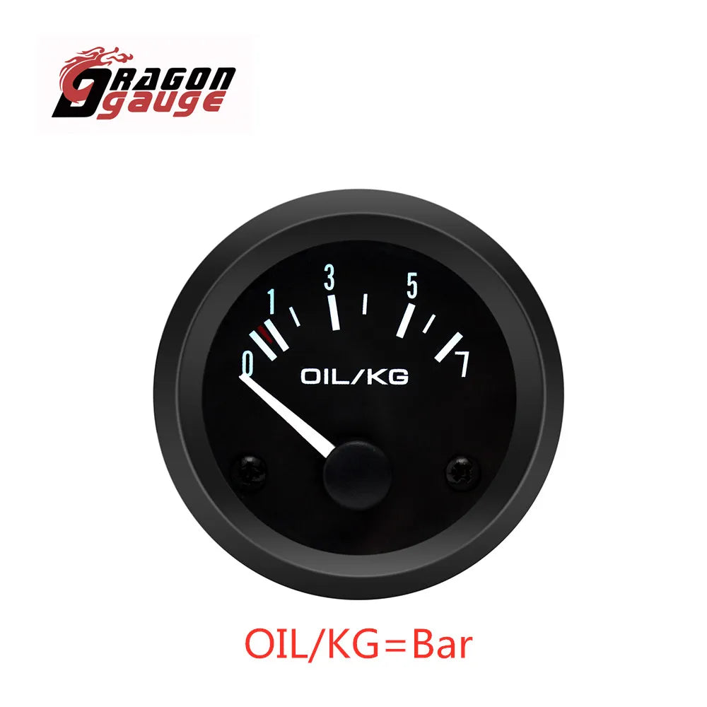 DRAGON GAUGE 52mm Water Temperature Oil Temperature Oil Pressure Voltmeter With Sensor Economical Car Gauge Fit for 12V Car